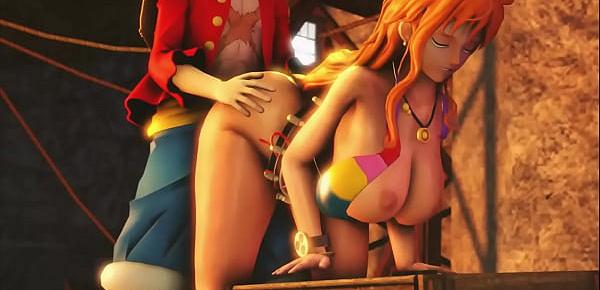  Jujala - One Piece - Luffy fucks Nami with doggystyle